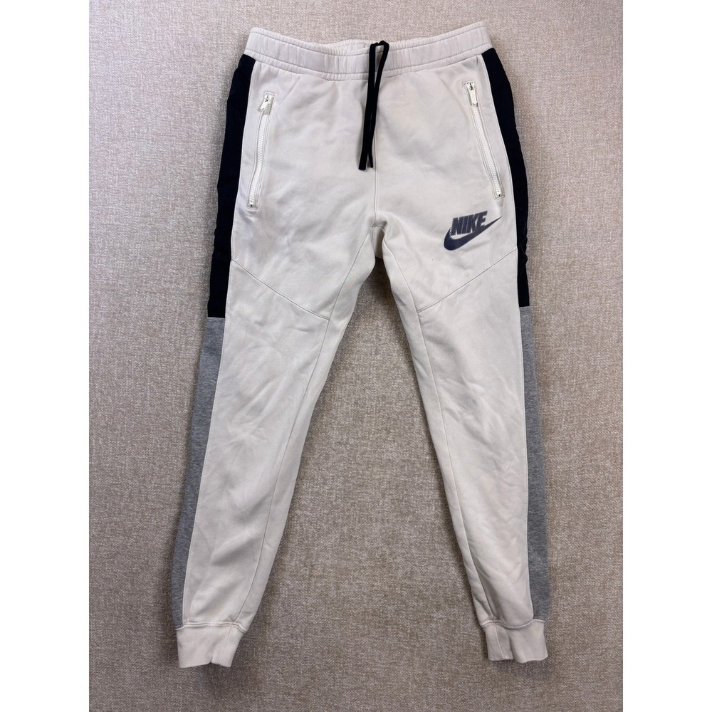 Nike Mens Tech Fleece Joggers Cream Black Grey Colorblock Sweatpants Small